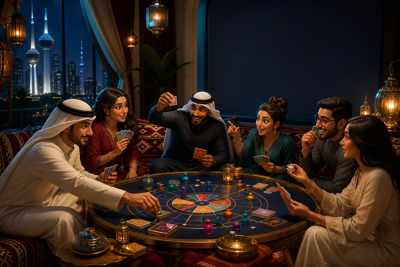 مجلس ألعاب عربي يجمع المعرفة والورق والنرد